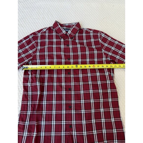 Chaps Easy Care‎ Twill Plaid Button Down Shirt Long Sleeve Casual | Men's Medium - Picture 12 of 13